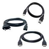 Kit Sony Ps5 Cabos P/ Ps5 Energia Usb + Força Ac + Hdmi
