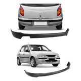 Kit Spoiler Dianteiro + Traseiro Chevrolet Celta 00/05 Preto