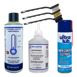 Kit Spray Congelante Limpa Contato Alcool Isopropilico