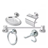 Kit Stander Metais Sanitarios Aço Inox Polido Espelhado 5 Peças Luxo Derley Acabamentos
