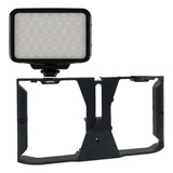 Kit Stedicam Celulares + Iluminador Led 5009 Para Youtube