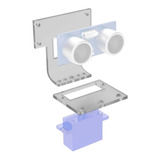 Kit Suporte P/ Micro Servo Sg90 E Ultrassônico Sr04 Acrilico