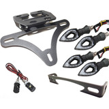 Kit Suporte Placa Articulado Led Mini Piscas Hornet Cbr600