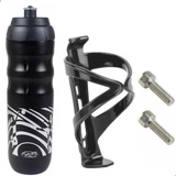 Kit Suporte40g+garrafinha Térmica/caramanhola/bike/bicicleta Cor Preto