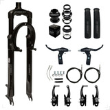 Kit Suspensão Bike Mtb Standard Aro 26 + Kit Freio V-brake
