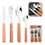 Kit Talheres Inox 25 Peças Colher Sopa Sobremesa Garfo Faca