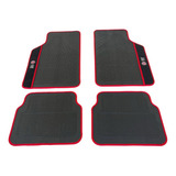 Kit Tapete Automotivo Borracha 4 Peças Bordado Fiat Vermelho
