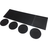 Kit Tapete Bar Mat Service Escorredor Copo Cozinha Barman