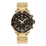 Kit Technos Masculino Ediçao Especial Torben Grael Ouro Correia Dourado Bisel Preto Fundo Preto
