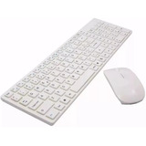 Kit Teclado E Mouse Sem Fio Wireless 2.4ghz 3200dpi Óptico Cor Do Mouse Branco Cor Do Teclado Branco