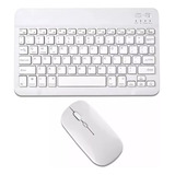 Kit Teclado Mouse Sem Fio Recarregável Bluetooth Tablet/not