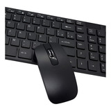 Kit Teclado Mouse Sem Fio Usb Preto Computador Notebook