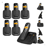 Kit Telefone Sem Fio Com 5 Ramal Loja Escritorio Consultorio