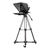 Kit Teleprompter Broadcast Desview 21.5 Com Tripé E Dolly