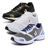 Kit Tênis Masculino Academia Confortável 3 Pares Yeeze Combo