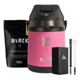 Kit Tereré Black Erva Azarte Garrafa Térmica Copo Bomba Erva