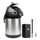 Kit Terere Garrafa Térmica 2,5l Copo Inox Bomba Mola Externa