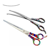 Kit Tesoura P/ Pet Banho E Tosa Precision - Curva E Reta