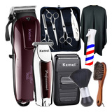 Kit Tesoura Profissional Maquina Cortar Cabelo Jl Eletro