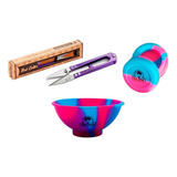 Kit Tesoura Yellow Finger Cuia Silicone Slick Hash Bud Óleo