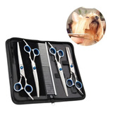 Kit Tesouras Profissionais Para Tosa Pet Aço Inox