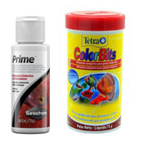 Kit Tetra Color Bits Granules 30g + Seachem Prime 50ml