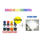 Kit Tinta 400ml Comestivel + 50 Papel Arroz Bulk Ink Xp 241