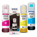 Kit Tinta Original Epson T524 L15150 Pigmentada - 04 Cores 