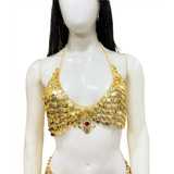 Kit Top Cinto Pulseira C/ Anel Dança Do Ventre Cigana
