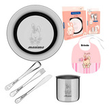 Kit Tramontina Prato Talher Copo Inox Infantil Escolar Nome