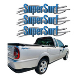 Kit Trio Adesivos Super Surf Volkswagen Saveiro Parati Gol