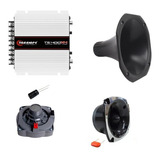 Kit Ts 400x4 + Driver E Tweeter Cone Curto Capacitor