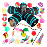 Kit Túnel Labirinto Para Gatos 22 Brinquedos Túnel 5 Saídas Animaux