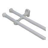 Kit Varão Duplo Para Cortina 1,50mts 19/19mm Compacto