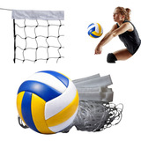 Kit Volei Lazer Bola Volei + Rede 5 Metros Piscina Praia