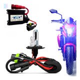 Kit Xenon Moto H4-2 Completo Com Reator Slim Azulado 8000k