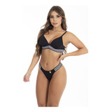 Kit3 Conjunto Calcinha Soutien Com Bojo Top Flex Super Macio