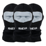 Kit3 Touca Ninja Balaclava Kart Sparco Moto Ciclismo Corrida Cor Preto Desenho Do Tecido Liso Tamanho Universal