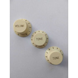 Knob Condor Guitarra Strato Kit 2 Tone + 1 Volume Aged White