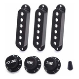 Knobs Covers 52mm Preto Guitarra Strato Completo 