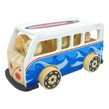 Kombi Coleção Retro Carro Madeira Educativo Newart Carrinho Cor Bege