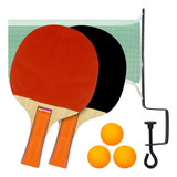Kt Ping Pong Tenis De Mesa 2 Raquetes Rede 3 Bolas