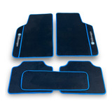 Kt Tapete Carro Carpete Premium Para Volkswagen Bordado Azul