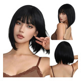 Lace Curta Wig Orgânica Aspectos De Cabelo Humano Com Franja