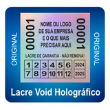 Lacre Void Holográfico Premium 15x15mm Numerado 500 U