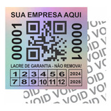 Lacre Void Holográfico Premium 18mm Personalizado 500 Un