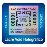 Lacre Void Holográfico Premium 20x20mm Personalizado 1000 Un