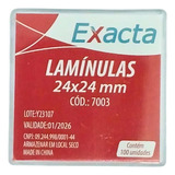 Lamínula De Vidro 24x24mm P/ Microscopia Caixinha 100 Unds