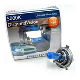 Lampada Diamond Vision Phillips H4 5000k Efeito Xenon Hid