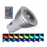  Lampada Dicroica Gu10 Led 3w Rgb Controle 16 Cores